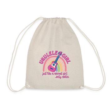 Fille ukulélé. Tout comme une fille normale, mais en plus cool - Sac de sport léger - nature - Devant