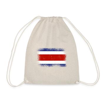 Costa Rica Flag Used Look Flag Vintage Home - Drawstring Bag - nature - Front
