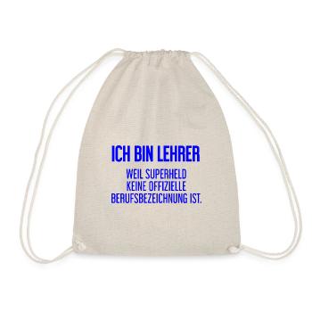 Lehrer - Mein offizieller Superhelden-Beruf! - Turnbeutel - Natur - Vorne