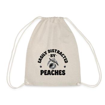Easily distracted by peaches black - Drawstring Bag - nature - Front