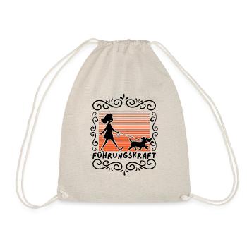 Hundehalterin Geschenkidee Führungskraft Hund Witz - Turnbeutel - Natur - Vorne