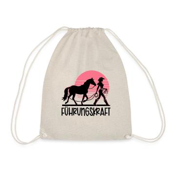 Führungskraft Pferd Reiten Geschenkidee Lustig - Turnbeutel - Natur - Vorne