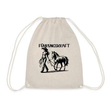 Führungskraft Pferd Reiten Geschenkidee Pferde - Turnbeutel - Natur - Vorne