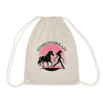 Führungskraft Pferd Reiten Geschenkidee Pferde - Turnbeutel - Natur - Vorne