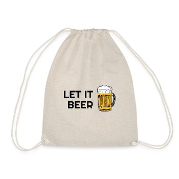 Let it Beer Funny Beer Lovers Sayings Parody - Drawstring Bag - nature - Front
