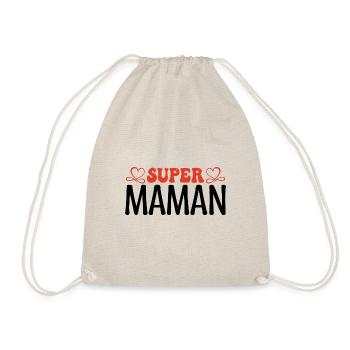 Super maman. Cadeau maman, fêtes des mères. maman. - Sac de sport léger - nature - Devant