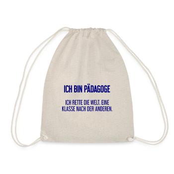 Ich bin Pädagoge - ich rette die Welt - Turnbeutel - Natur - Vorne