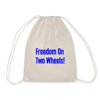 Freedom on Two Wheels - Cyclist Design - Drawstring Bag - nature - Front
