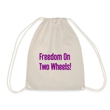 Freedom on Two Wheels - Cyclist Design - Drawstring Bag - nature - Front