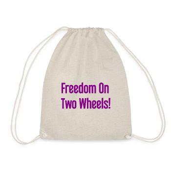 Freedom on Two Wheels - Cyclist Design - Drawstring Bag - nature - Front