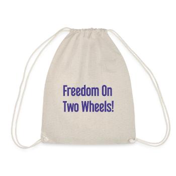 Freedom on Two Wheels - Cyclist Design - Drawstring Bag - nature - Front
