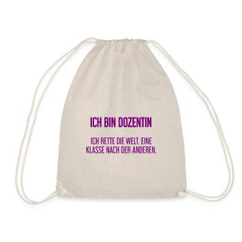 Ich bin Dozentin - ich rette die Welt - Turnbeutel - Natur - Vorne