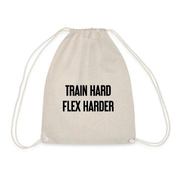 Train Hard Flex Harder - Drawstring Bag - nature - Front