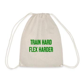 Train Hard Flex Harder - Drawstring Bag - nature - Front
