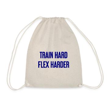 Train Hard Flex Harder - Drawstring Bag - nature - Front