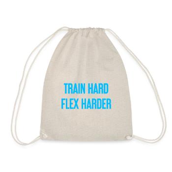 Train Hard Flex Harder - Drawstring Bag - nature - Front