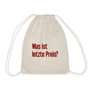 Was ist letzte Preis? - Turnbeutel - Natur - Vorne