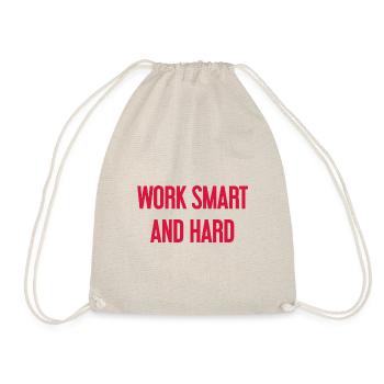 Work Smart and Hard – Success motto for doers - Drawstring Bag - nature - Front