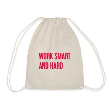 Work Smart and Hard – Success motto for doers - Drawstring Bag - nature - Front