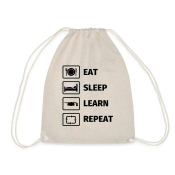 EAT SLEEP LEARN REPEAT - Drawstring Bag - nature - Front