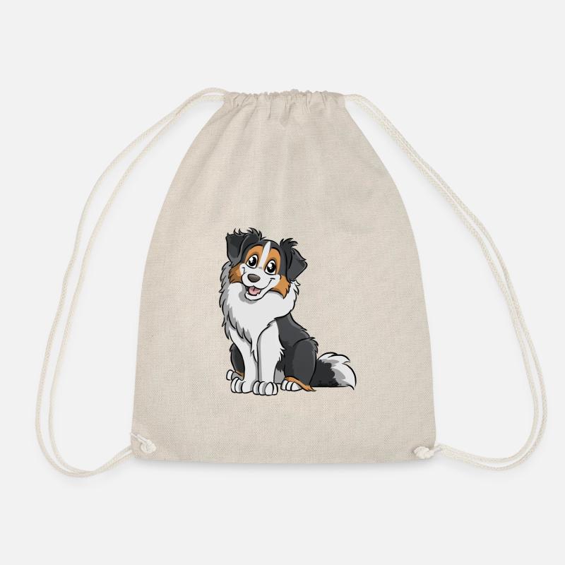 Schwarz Tricolor Australian Shepherd - Turnbeutel - Natur