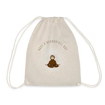 yoga buddha faultier slow mandala chill nerd sleep - Turnbeutel - Natur - Vorne