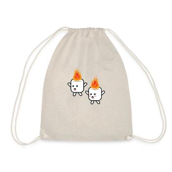 Funny Camping Kids Marshmallow Shirt Gift - Drawstring Bag - nature - Front
