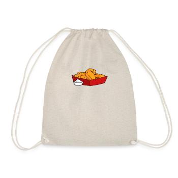 Chicken Nuggets Hühnchen Nuggs Fast Food Hunger - Turnbeutel - Natur - Vorne