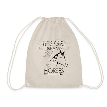 Fille rêve de chevaux - Sac de sport léger - nature - Devant