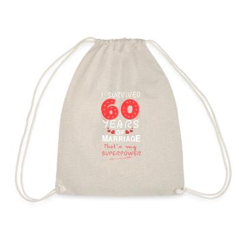 Mariage Diamant 60 Ans Mariage Cadeau Femme - Sac de sport léger - nature - Devant