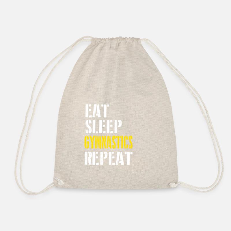 Eat. Sleep. Gymnastics. Repeat. - Drawstring Bag - nature