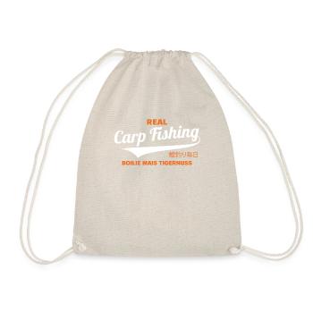 Real Carp Fishing Karpfenangler Geschenk Karpfen - Turnbeutel - Natur - Vorne
