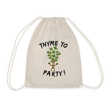 Thyme To Party Funny Thyme Funny Cook Cook - Drawstring Bag - nature - Front