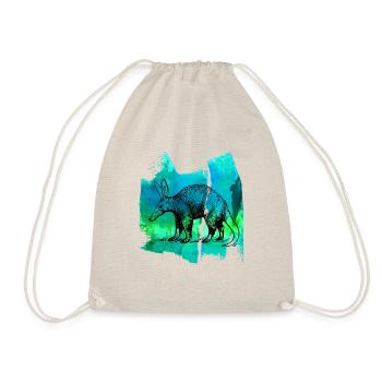 Aardvark aardvark black-eared pig t shirt gift - Drawstring Bag - nature - Front