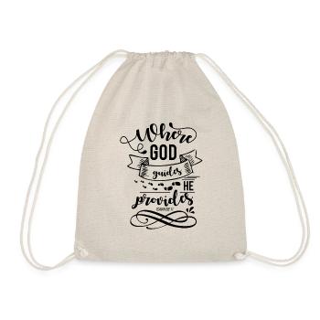 Where God leads, there He will be by your side - Drawstring Bag - nature - Front