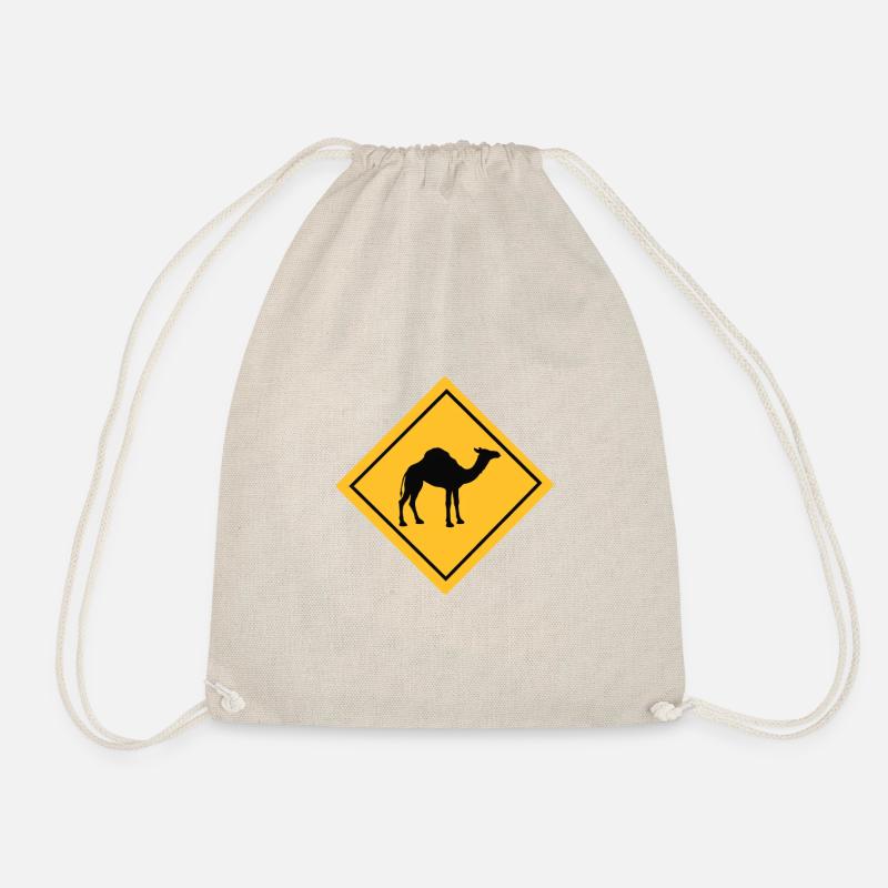 Kamel Camel Dromedar Silhouette Geschenkidee - Turnbeutel - Natur