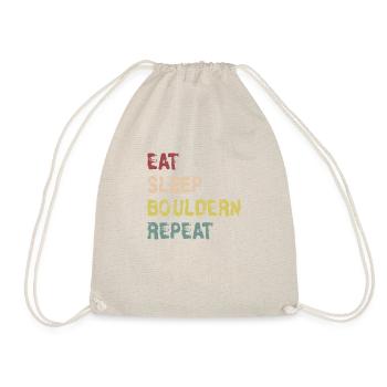 Eat Sleep Bouldern Repeat Design Geschenkidee - Turnbeutel - Natur - Vorne