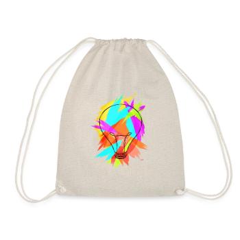 Bunte Birne Kreativ Farbenfroh Geschenk Regenbogen - Turnbeutel - Natur - Vorne