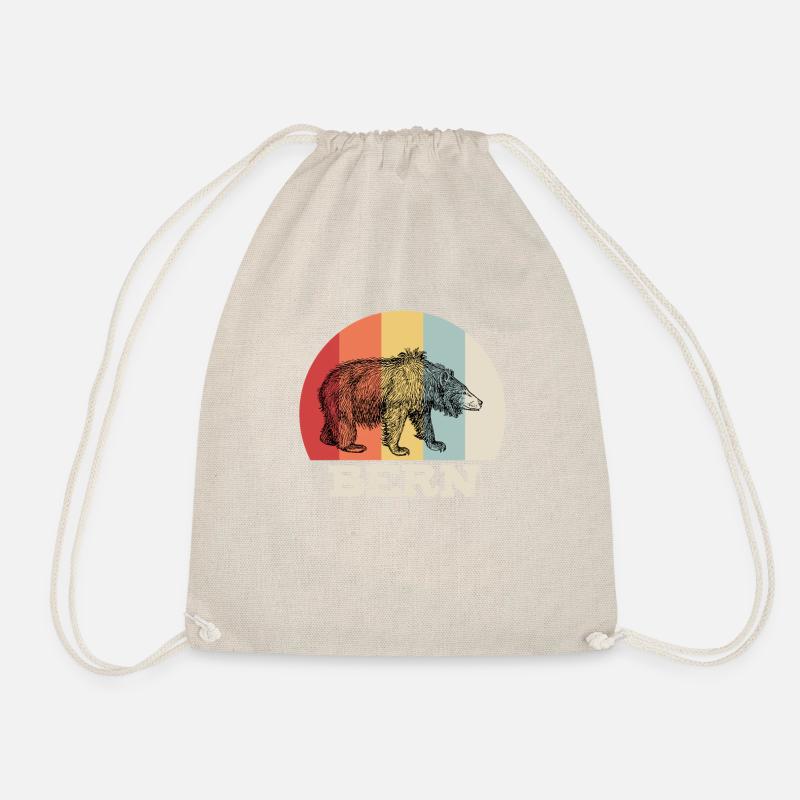 Bern Vintage Retro Bär Geschenkidee - Turnbeutel - Natur