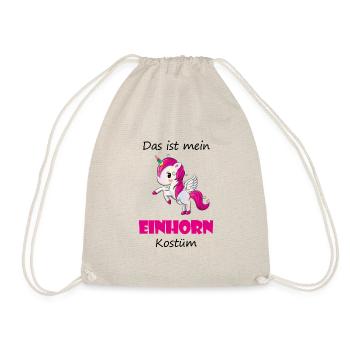 Das ist mein Einhorn Kostüm Fasching Karneval - Turnbeutel - Natur - Vorne