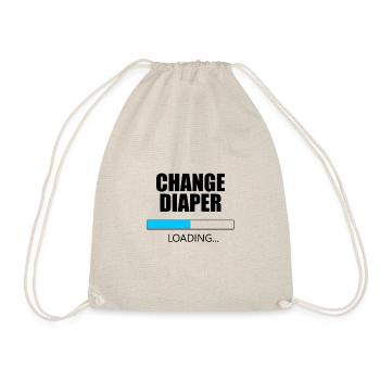 Change Diaper Loading - Drawstring Bag - nature - Front