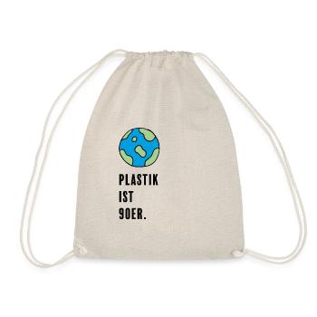 90er Erde Umwelt Verschmutzung Plastik Öko CO2 - Turnbeutel - Natur - Vorne