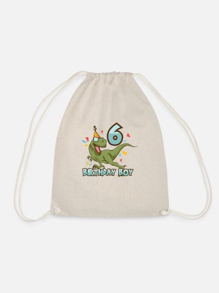 Happy Birthday 6 - Drawstring Bag - nature