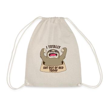 I Totally Got Out Of Bed Today Funny Sloth - Drawstring Bag - nature - Front