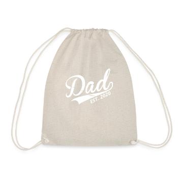 Papa Est. 2020 T-Shirt Neuer Vati-erstes Mal-Vater - Turnbeutel - Natur - Vorne