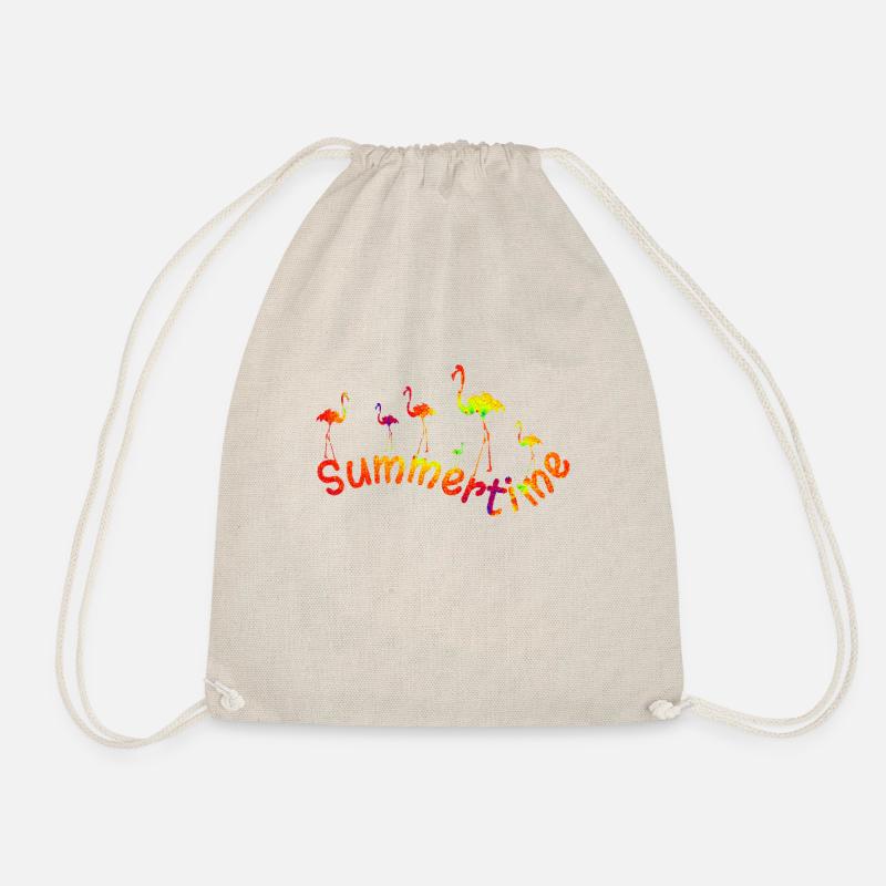 Summertime Flamingos Sommer Geschenkidee bunt - Turnbeutel - Natur