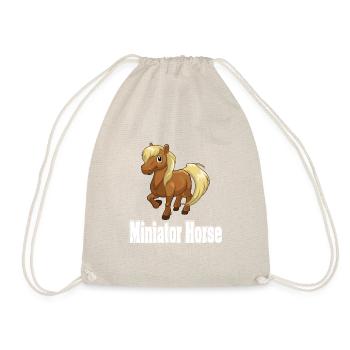 miniature horse pony horses foal riding gift - Drawstring Bag - nature - Front