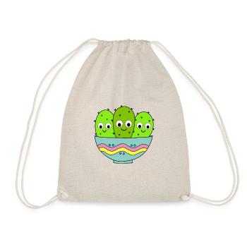 Cute Cactus Bunch In A Bowl - Drawstring Bag - nature - Front