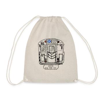 New York Subway Queens E Train - Drawstring Bag - nature - Front