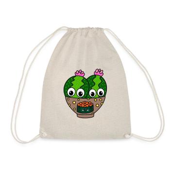 Cute Cacti In Fish Egg Sushi Bowl - Turnbeutel - Natur - Vorne